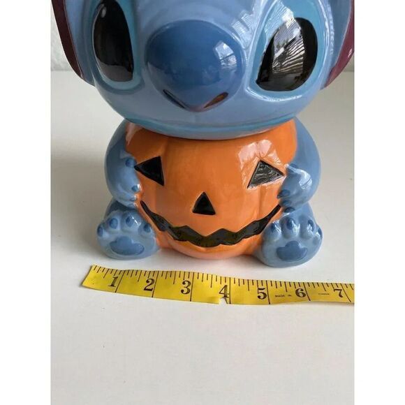 Disney Pumpkin Stitch Halloween Cookie Jar 2022 Stitch from Lilo & Stitch NEW - Picture 6 of 8